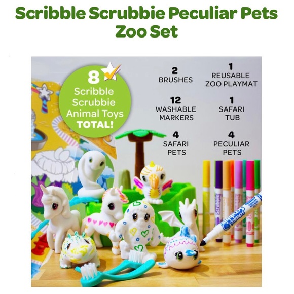 NIB Scribble Scrubbie Peculiar Zoo Play Set - Picture 9 of 12